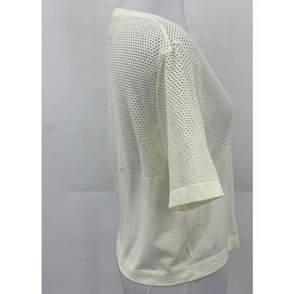Varley Shirt Womens L/XL Butter Paden Mesh Laser Cut Cropped Short Sleeve Tee - Picture 3 of 6
